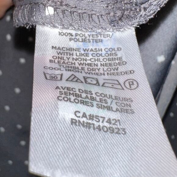 NWT Loft Outlet Grey & White Polka Dot Faux Wrap Mini Dress Size 10 - Picture 6 of 12